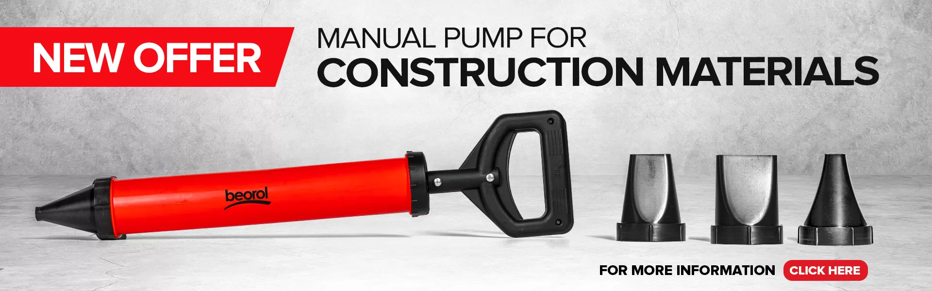 Manual pump for construction materials