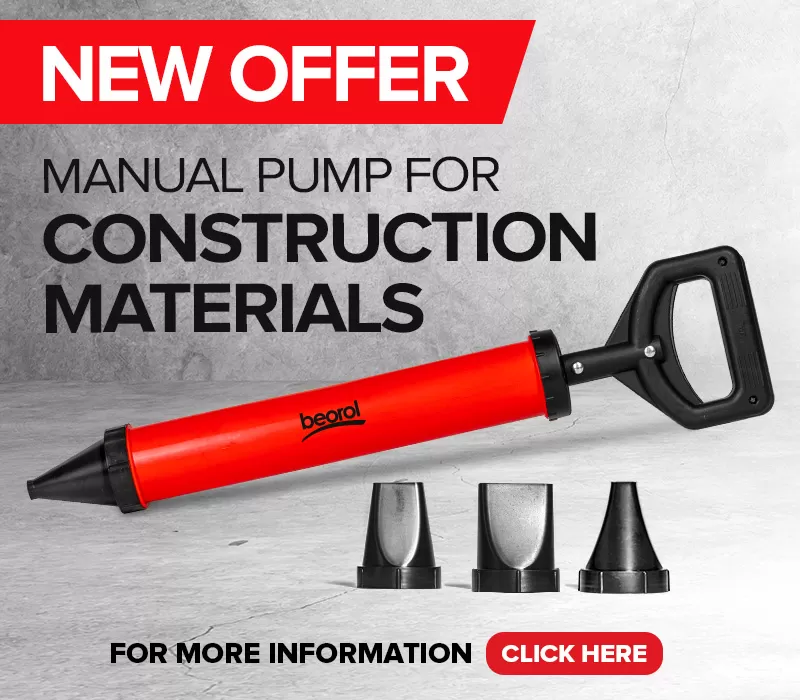 Manual pump for construction materials