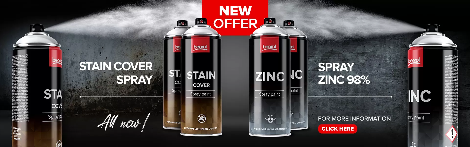 Stain cover spray and Zinc spray 98%