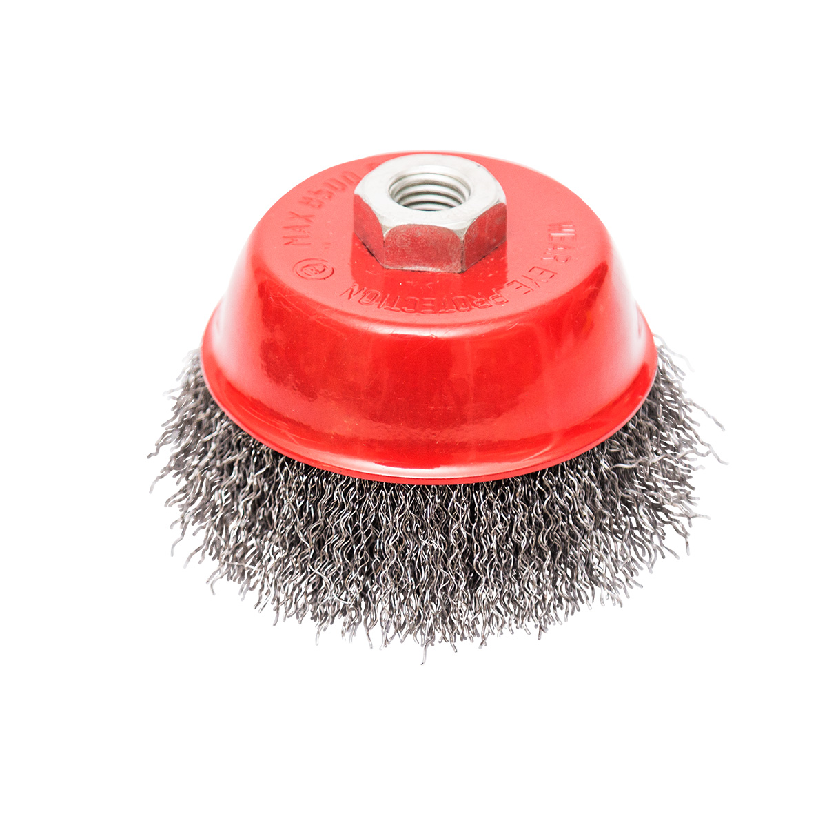 Wire cup brush outlet for angle grinder