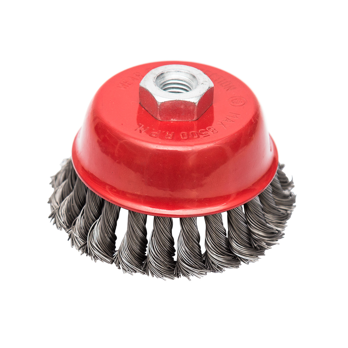 Circular cup brush, steel twisted wire ø100mm, for angle grinder