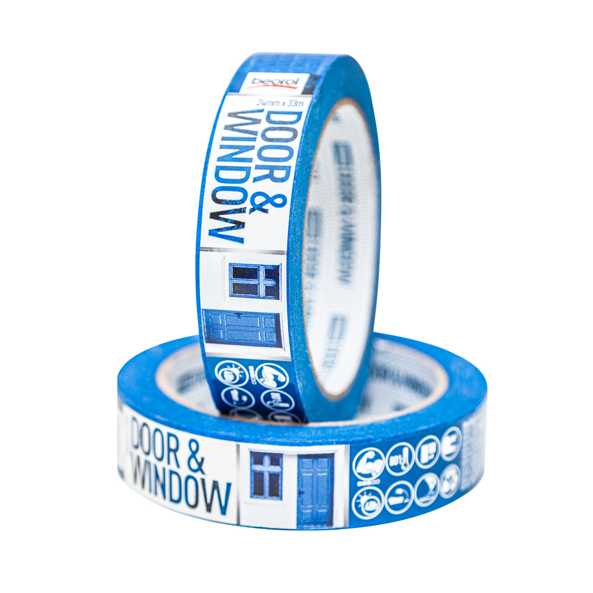 Masking tape Door & Window protection 24mm x 33m, 80ᵒC DK24 Beorol d.o.o