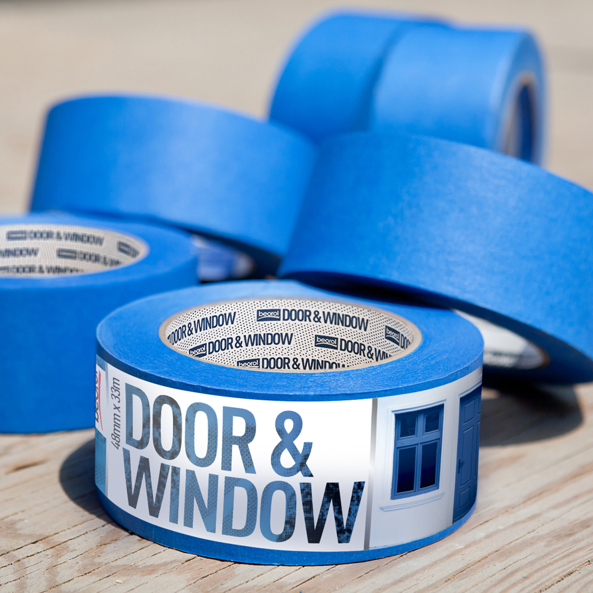 Masking tape Door & Window protection 48mm x 33m, 80ᵒC DK48 Beorol d.o.o