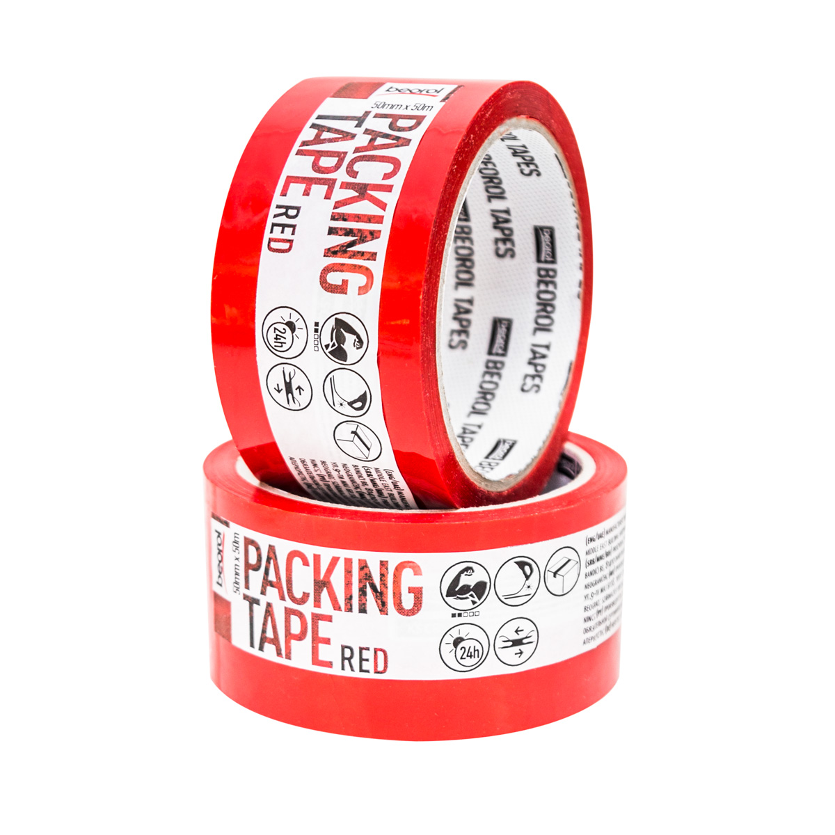 Packing tape, 50mm x 50m, red KSCR Beorol d.o.o