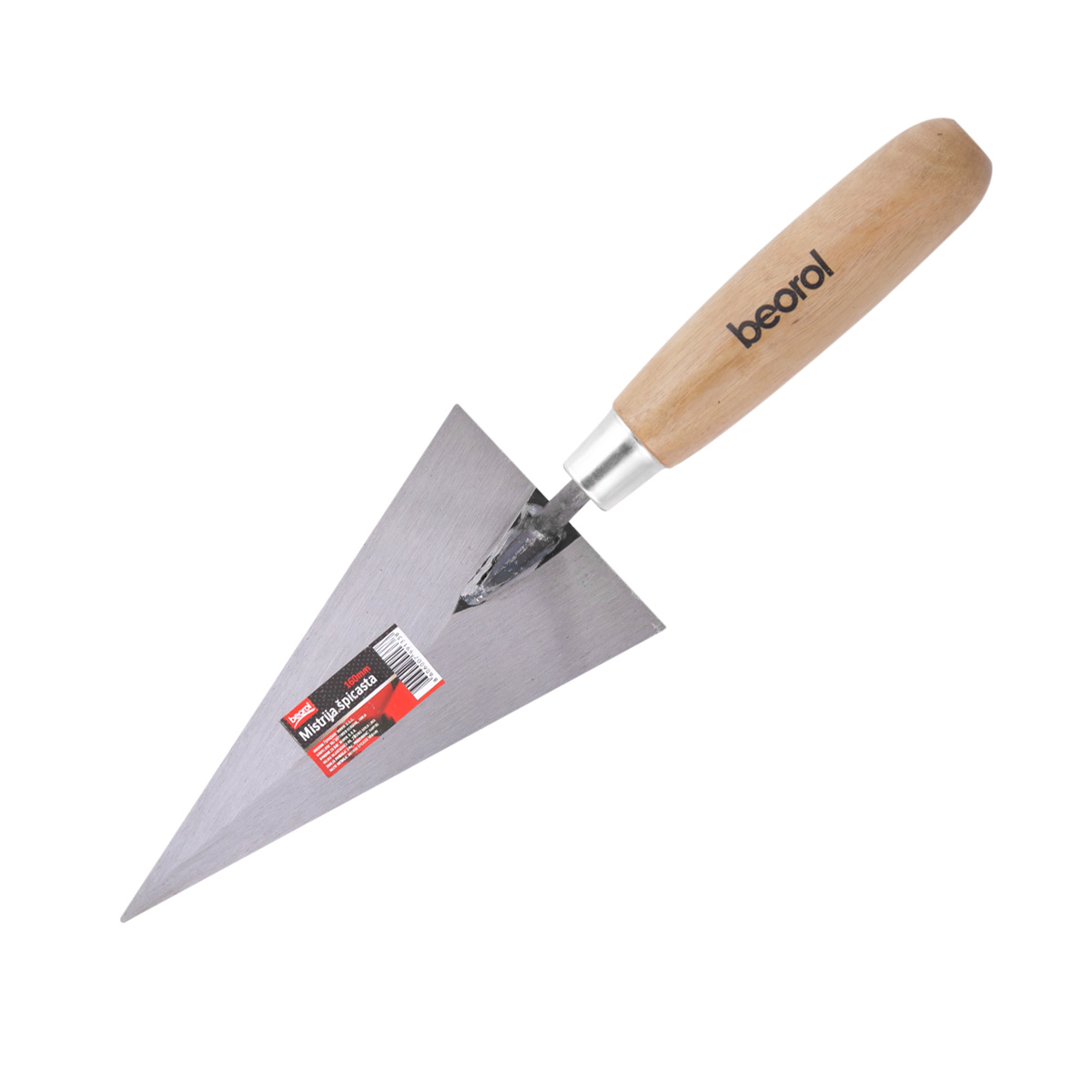 Bricklaying trowel, wooden handle 160mm MSI Beorol d.o.o