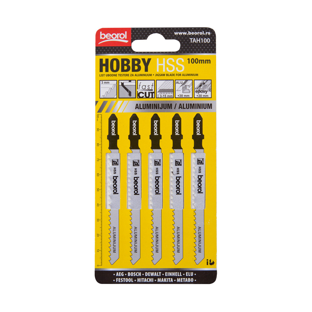 Jigsaw for aluminum hobby 100mm 5/1 TAH100 Beorol d.o.o