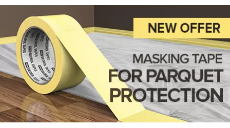 Masking tape for parquet protection