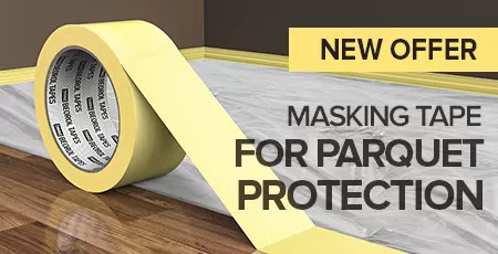 Masking tape for parquet protection