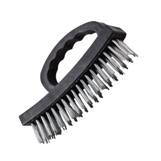Steel brush, black PP handle 