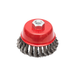 Circular cup brush, steel twisted wire ø65mm, for angle grinder 
