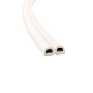 Seal strip D-profile, white 6m 