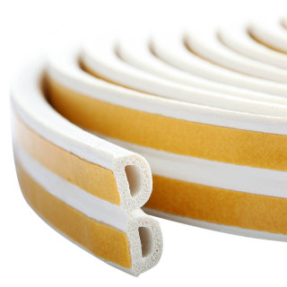 Seal strip D-profile, white 2x50m 