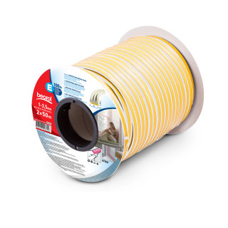 Seal strip E-profile, white 2x50m 