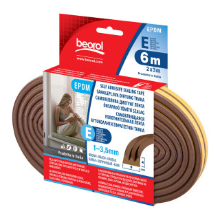 Seal strip E-profile, brown 6m 