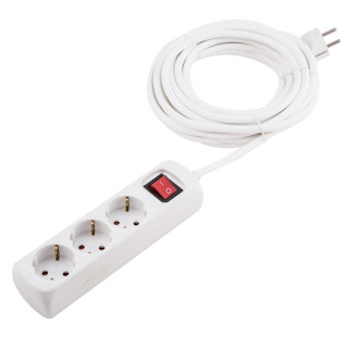 Extension cable with switch, 3 sockets 3m 