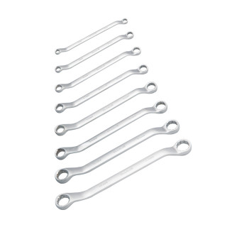 Double ring offset spanner set, 8pcs, 6-22mm 