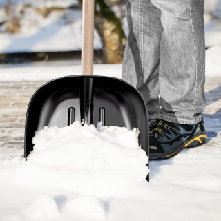 Plastic shovel 40x40cm black, reinforced plate 