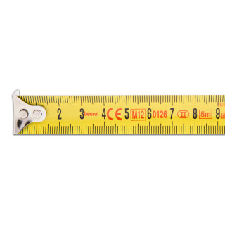Steel measuring tape 5m, red body/black cover 