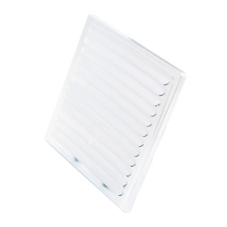 Ventilation grid, without extension, white ø100, 150x150mm 
