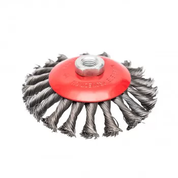 Circular brush, steel twisted wire ø125mm, for angle grinder 