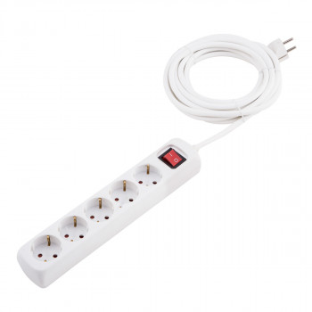 Extension cable with switch, 5 sockets 1.4m 