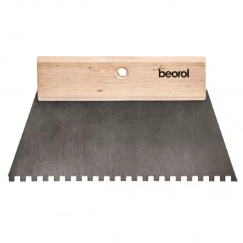 Scraper short wooden handle 250mm with teeth 