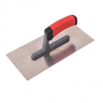 Plastering trowel, stainless steel, rubber handle 