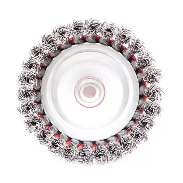 Circular cup brush, steel twisted wire ø125mm, for angle grinder 