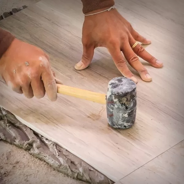 Rubber hammer, wood handle 500gr 