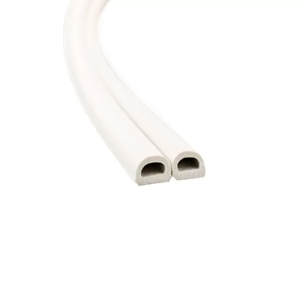 Seal strip D-profile, white 2x50m 