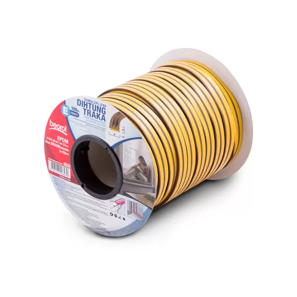 Seal strip E-profile, brown 2x50m 