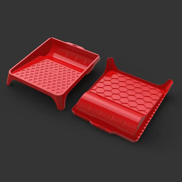 Plastic paint tray 36x36 cm, red 