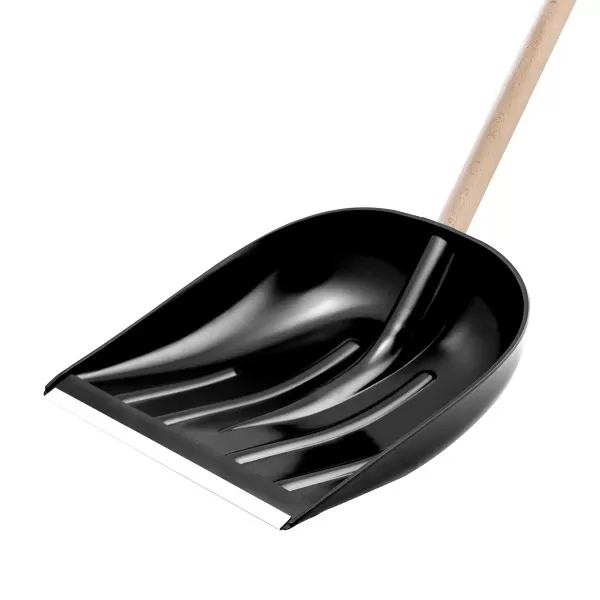 Plastic shovel 40x40cm black, reinforced plate 