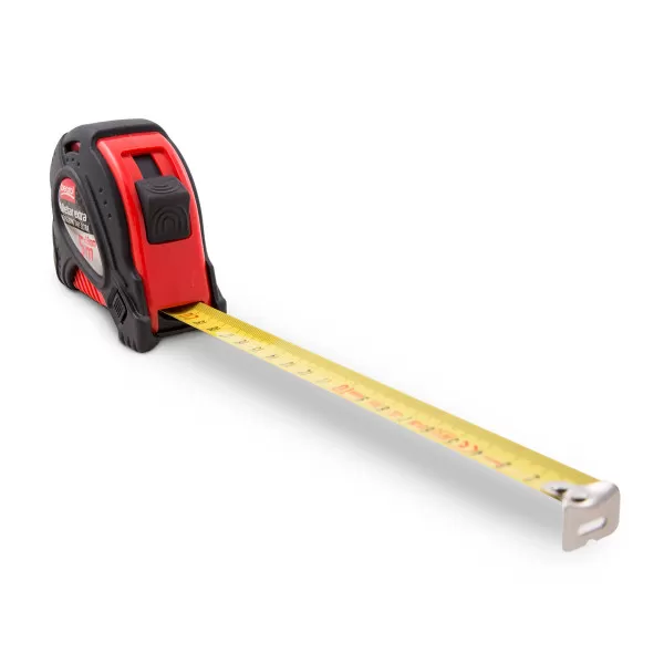 Steel measuring tape 16ft/5m,red body/black cover 