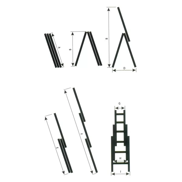 Combination aluminium ladders, 7 steps 