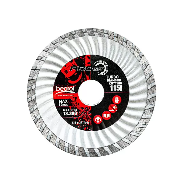 Turbo diamond cutting disc, ø115mm 