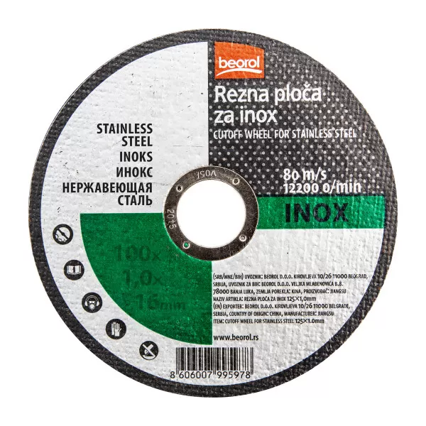Cutting disc for stainless steel, ø100mm 