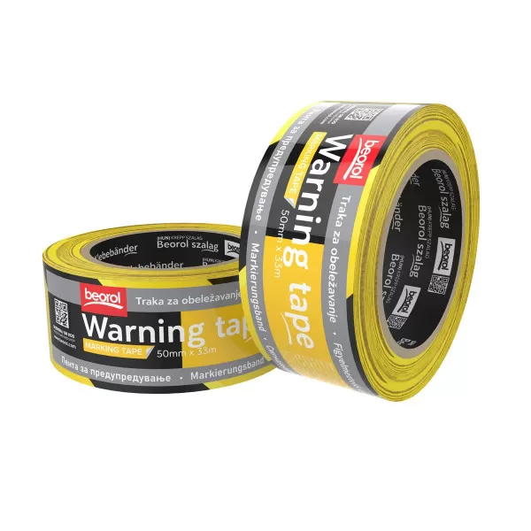 Warning tape 50mm x 33m, yellow/black 