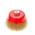Circular brass coated cup wire brush for angle grinder, ø100mm 