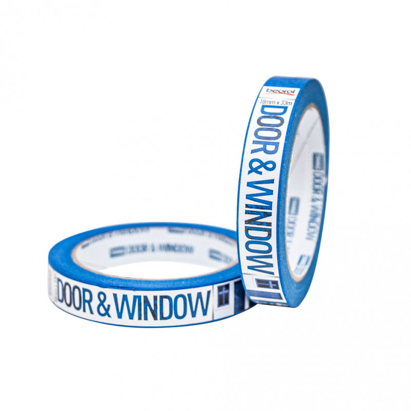 Masking tape Door & Window protection 18mm x 33m, 80ᵒC DK18 Beorol d.o.o