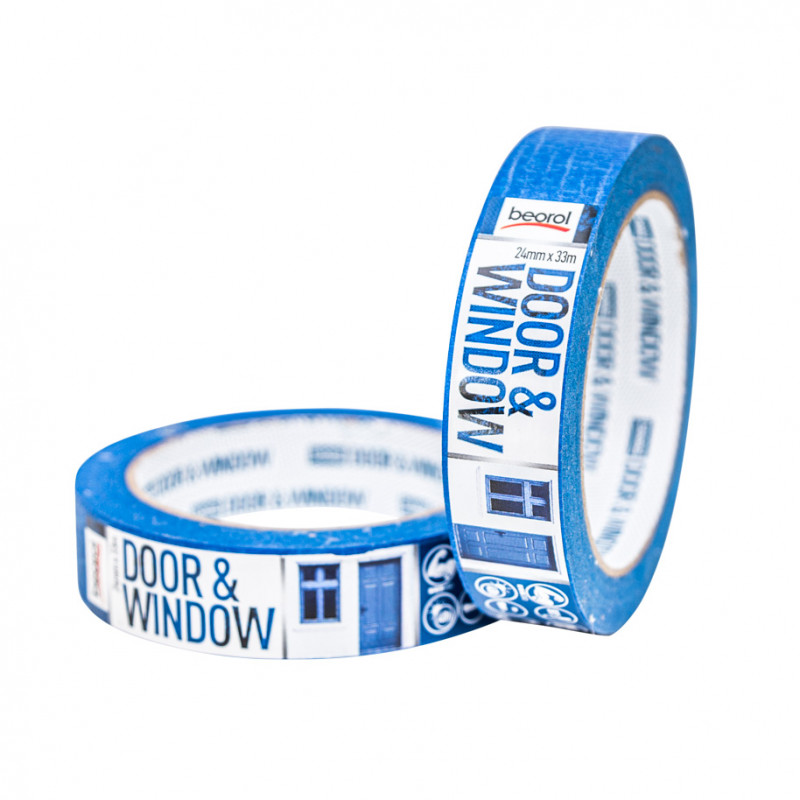 Masking tape Door & Window protection 24mm x 33m, 80ᵒC DK24 Beorol d.o.o
