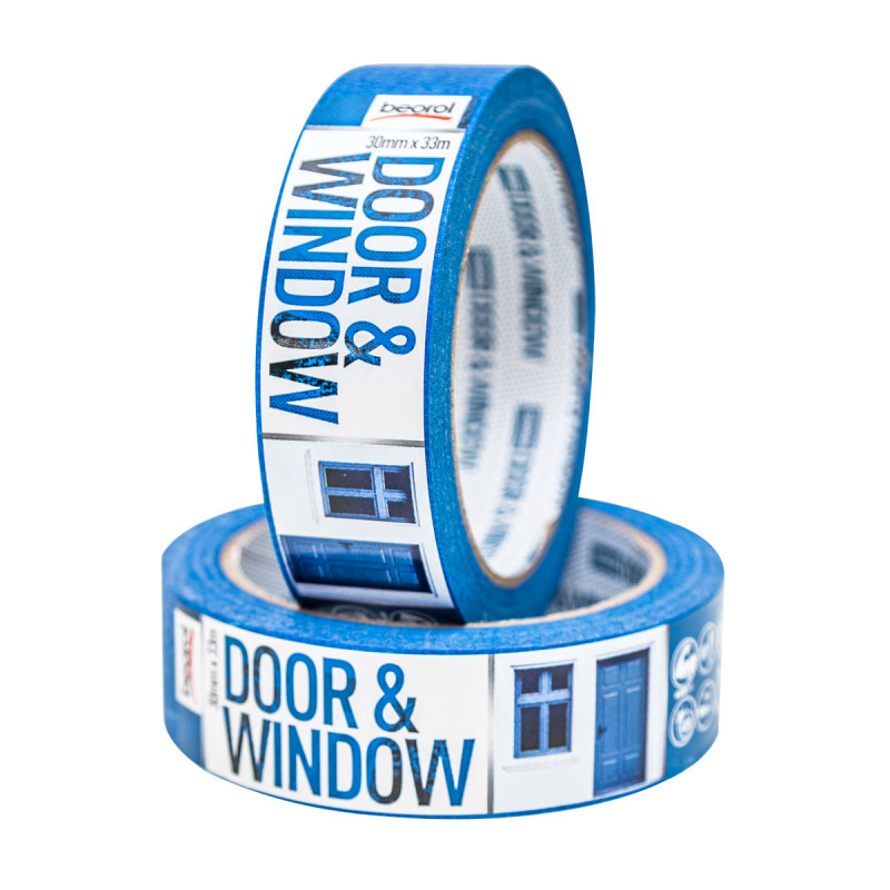 Masking tape Door & Window protection 30mm x 33m, 80ᵒC DK30 Beorol