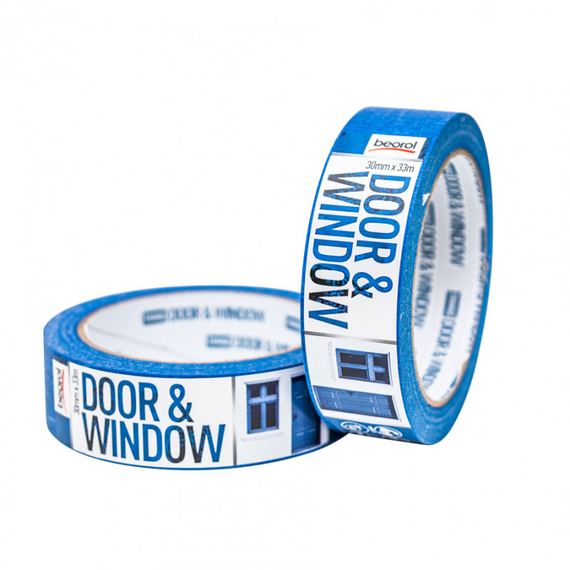 Masking tape Door & Window protection 30mm x 33m, 80ᵒC DK30 Beorol