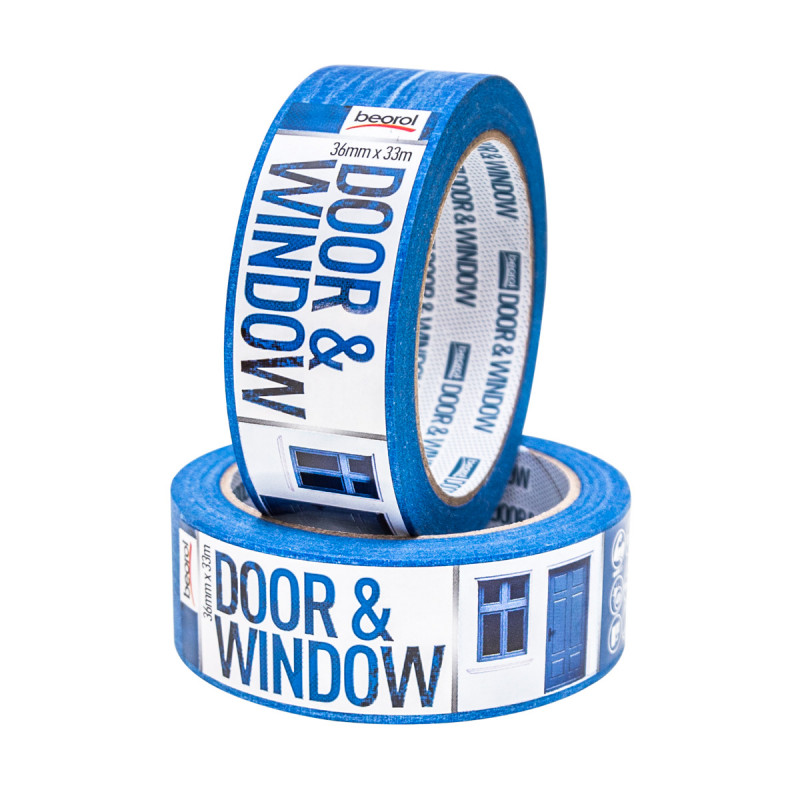 Masking tape Door & Window protection 36mm x 33m, 80ᵒC DK36 Beorol d.o.o