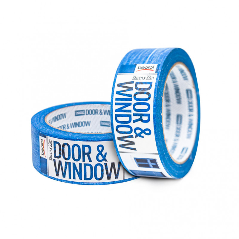 Masking tape Door & Window protection 36mm x 33m, 80ᵒC DK36 Beorol d.o.o