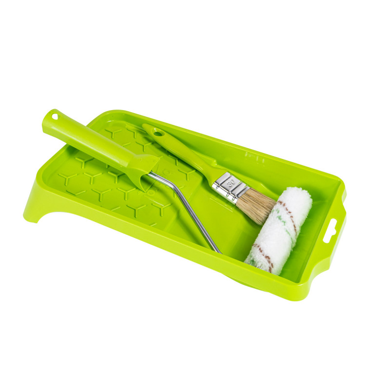Spring Set small-green:tray,brush,mini roller 