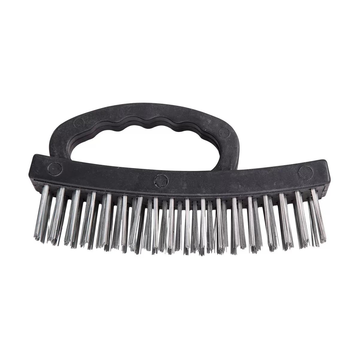 Steel brush, black PP handle 