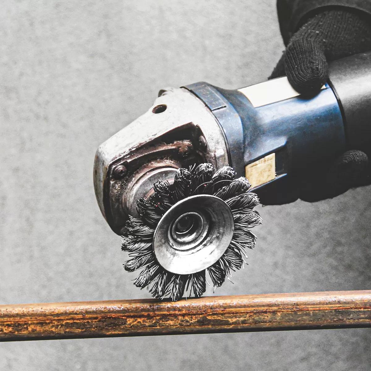 Twisted wire brush shop for drill