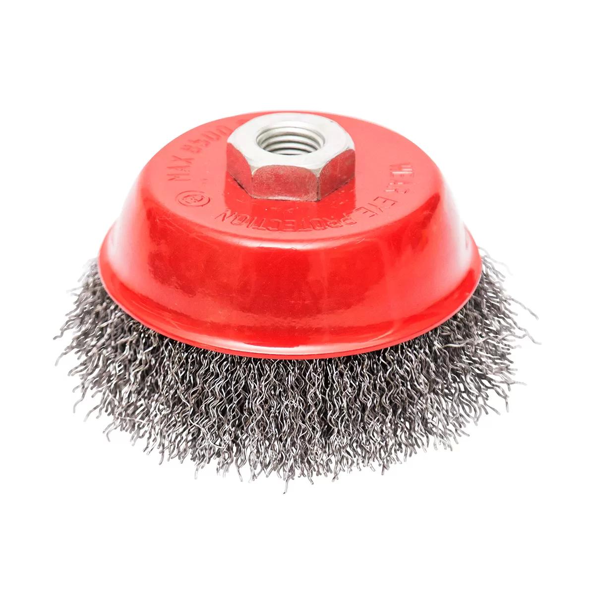Circular cup brush, steel wire ø125mm, for angle grinder 