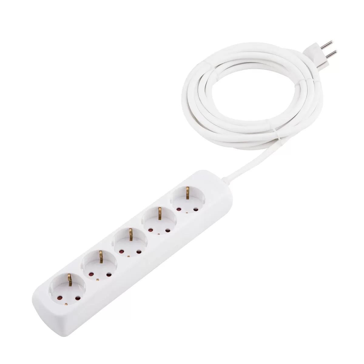 Extension cable 5 sockets 1.4m 